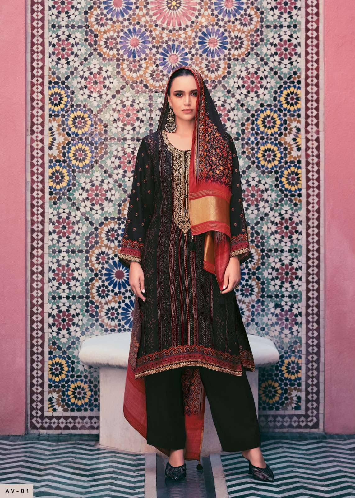 Anvika by Varsha 01 to 02 series Indian Traditional Wear Collection Viscose Russian silk dresses At Wholesale Price